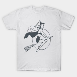 Halloween witch on a broom T-Shirt